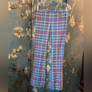 Free People plaid bell bottoms sz 2